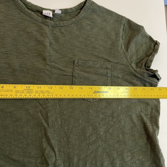 Gap t-shirt dress tunic XXL pocket tee embellished floral hand sewn army green - Picture 4 of 8